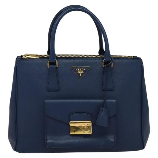 Prada Galleria, Blue, Leather, handbag