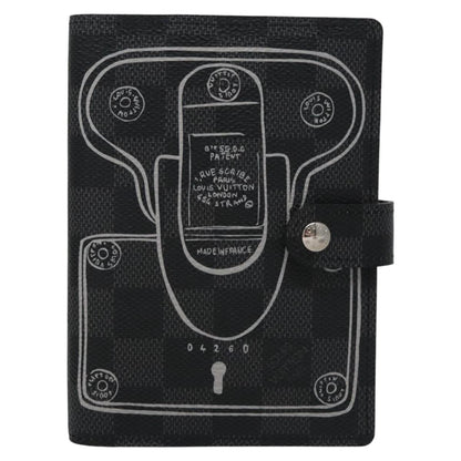 Louis Vuitton Agenda PM, Black, Canvas, wallet