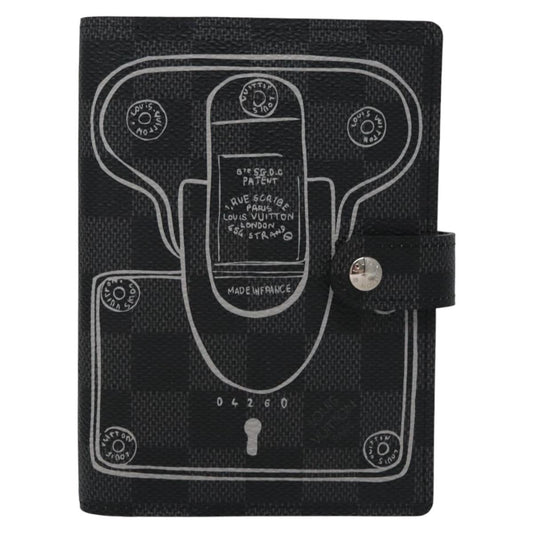 Louis Vuitton Agenda PM, Black, Canvas, wallet