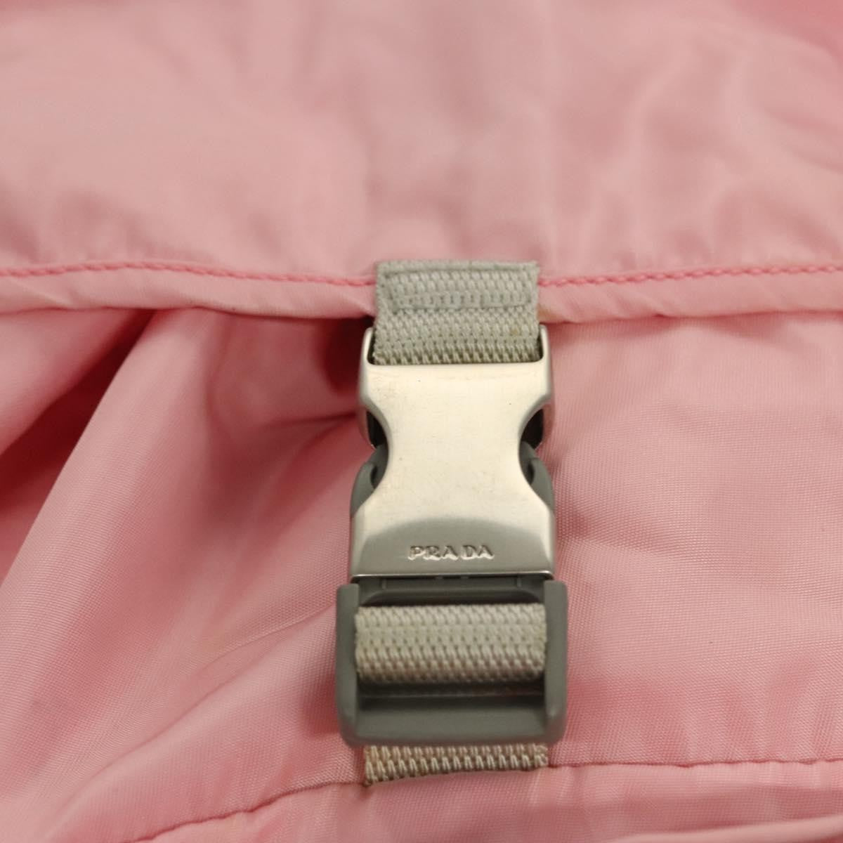 Prada Single Buckle Pocket Tessuto, Pink, Nylon, Backpack