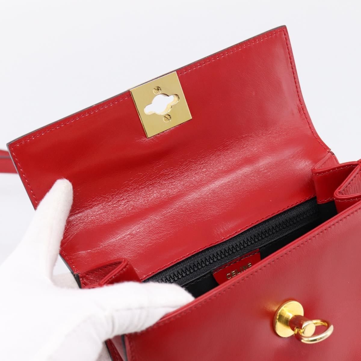 Celine Handbag Leather, Red, Leather, Handbag
