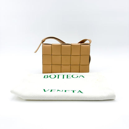 Bottega Veneta Cassette Maxi Intrecciato Leather, Beige, Leather, Crossbody Bag