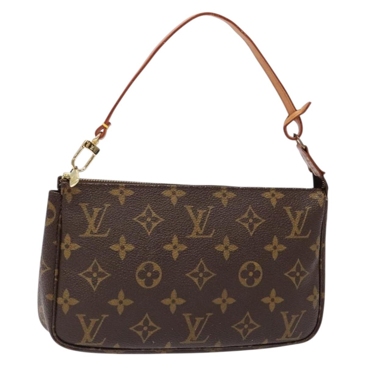 Louis Vuitton Pochette Accessoire, Brown, Canvas, clutch