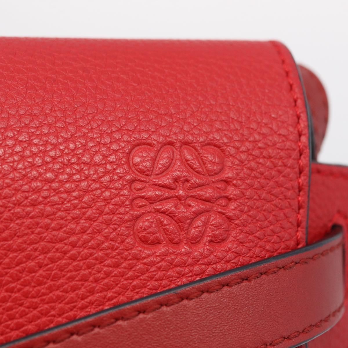 Loewe Metal Gate Leather, Red, Leather, Shoulder Bag
