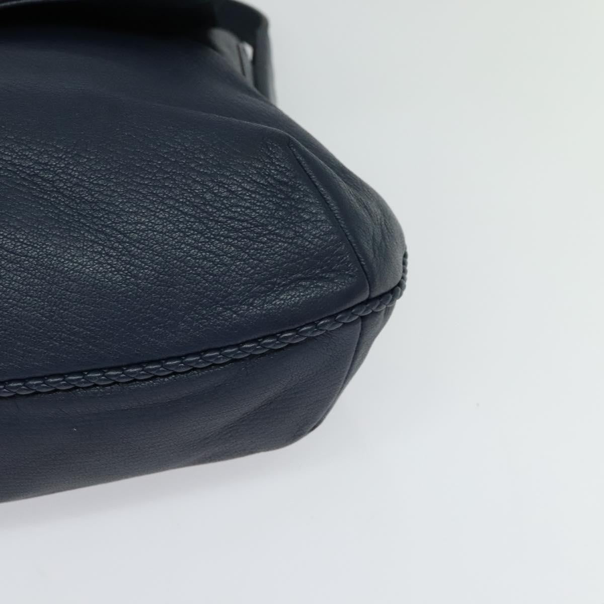 Gucci Hip Bamboo Flap Leather, Blue, Leather, Handbag