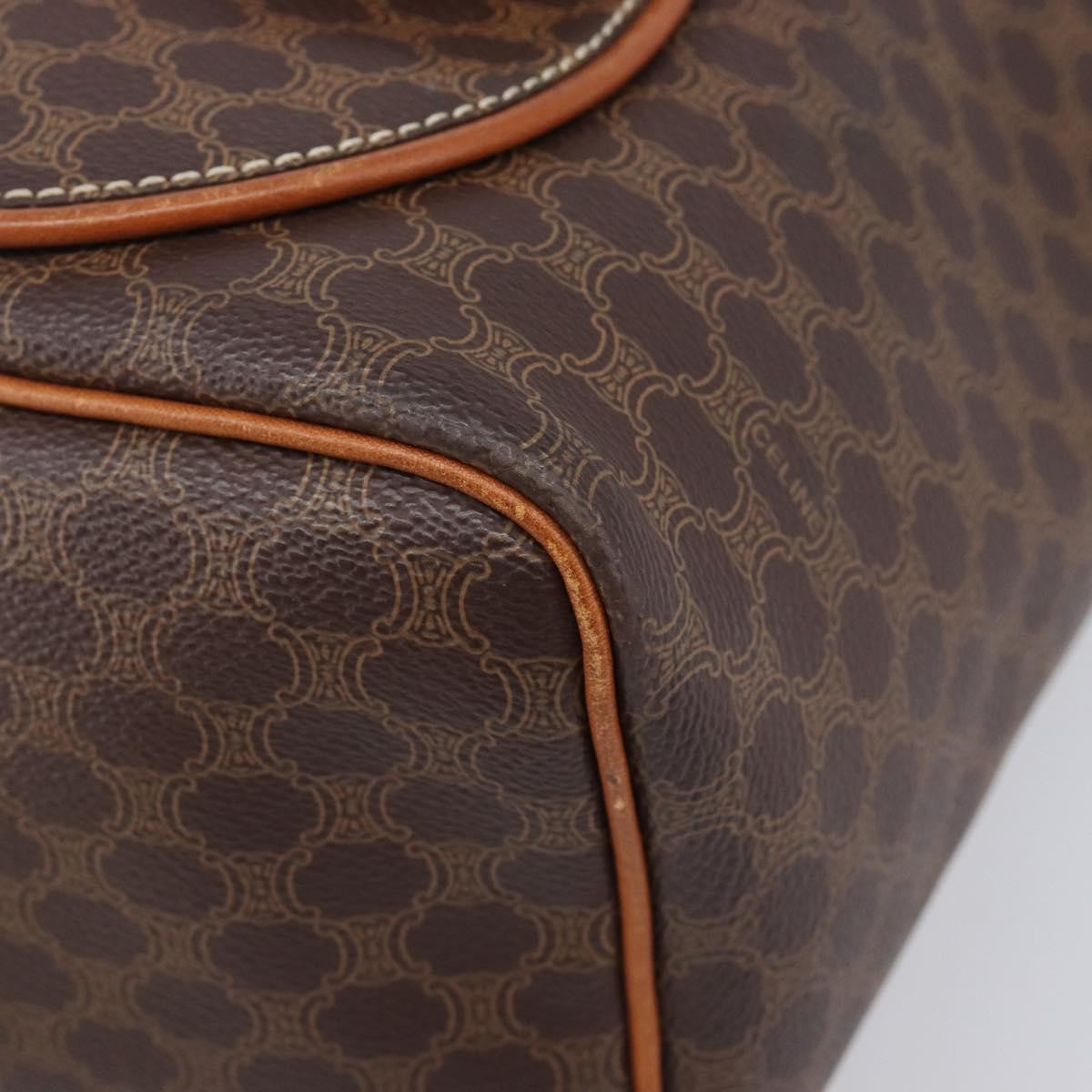 Celine Vintage Macadam Canvas, Brown, Canvas, Backpack