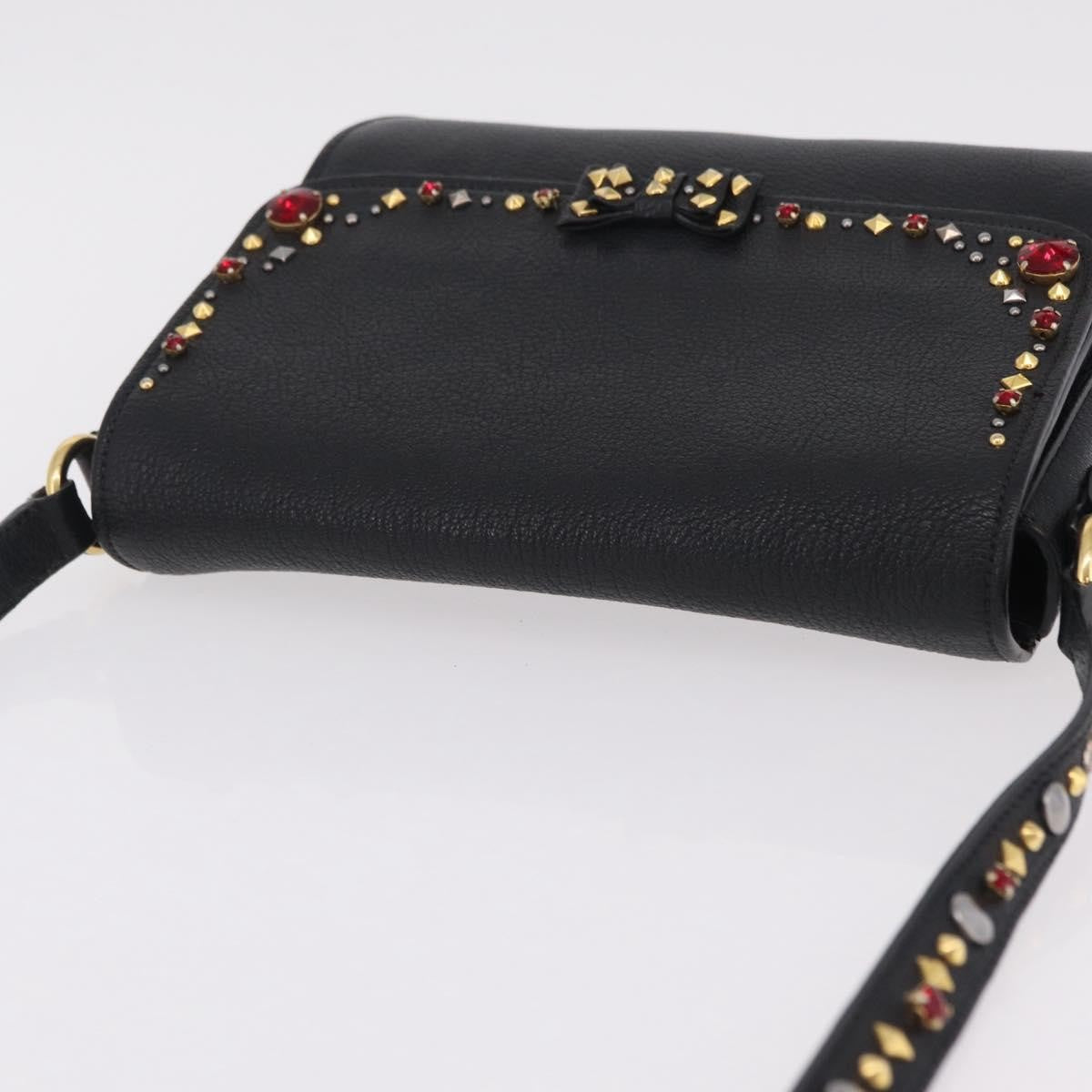 Miu Miu Shoulder Leather, Black, Leather, Shoulder Bag