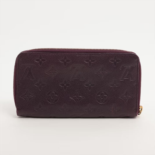 Louis Vuitton Zippy wallet Leather, PURPLE, LEATHER, Wallets