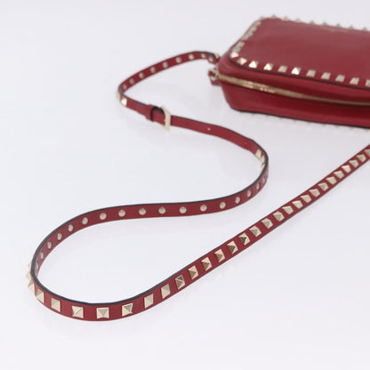 Valentino Garavani Rockstud Camera Leather, Red, Leather, Crossbody Bag