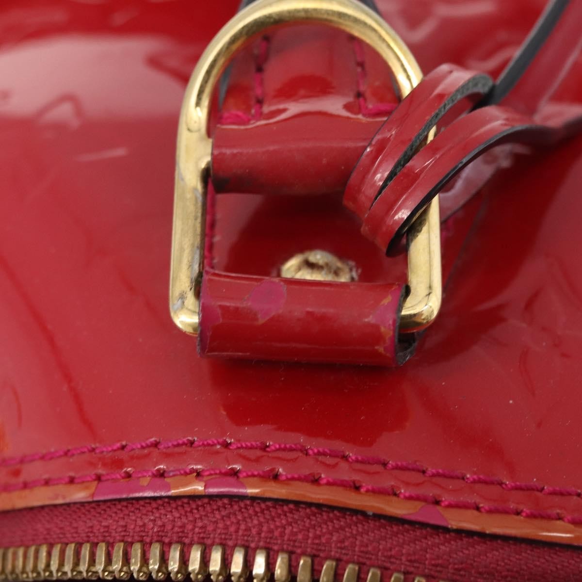 Louis Vuitton Alma Monogram Vernis, Pink, Patent Leather, Handbag
