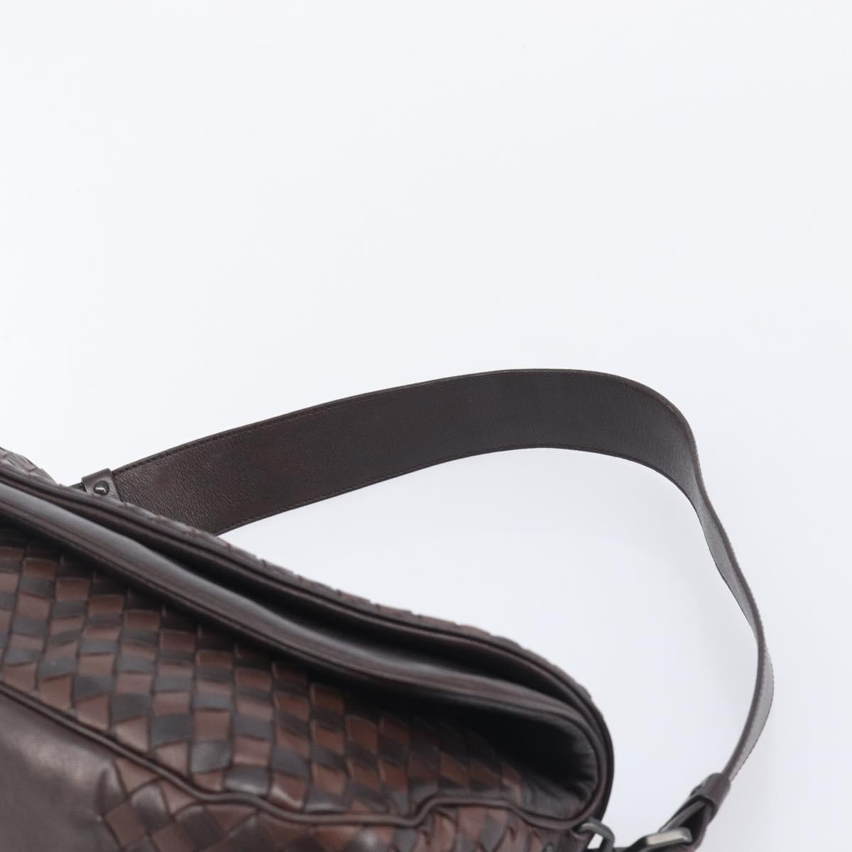 Bottega Veneta Intrecciato Shoulder Leather, Brown, Leather, Shoulder Bag