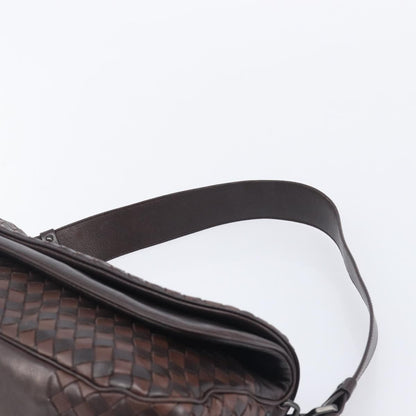 Bottega Veneta Intrecciato Shoulder Leather, Brown, Leather, Shoulder Bag