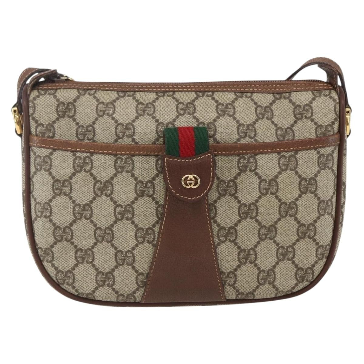 Gucci Vintage Web GG Coated Canvas, Beige, Canvas, Crossbody Bag