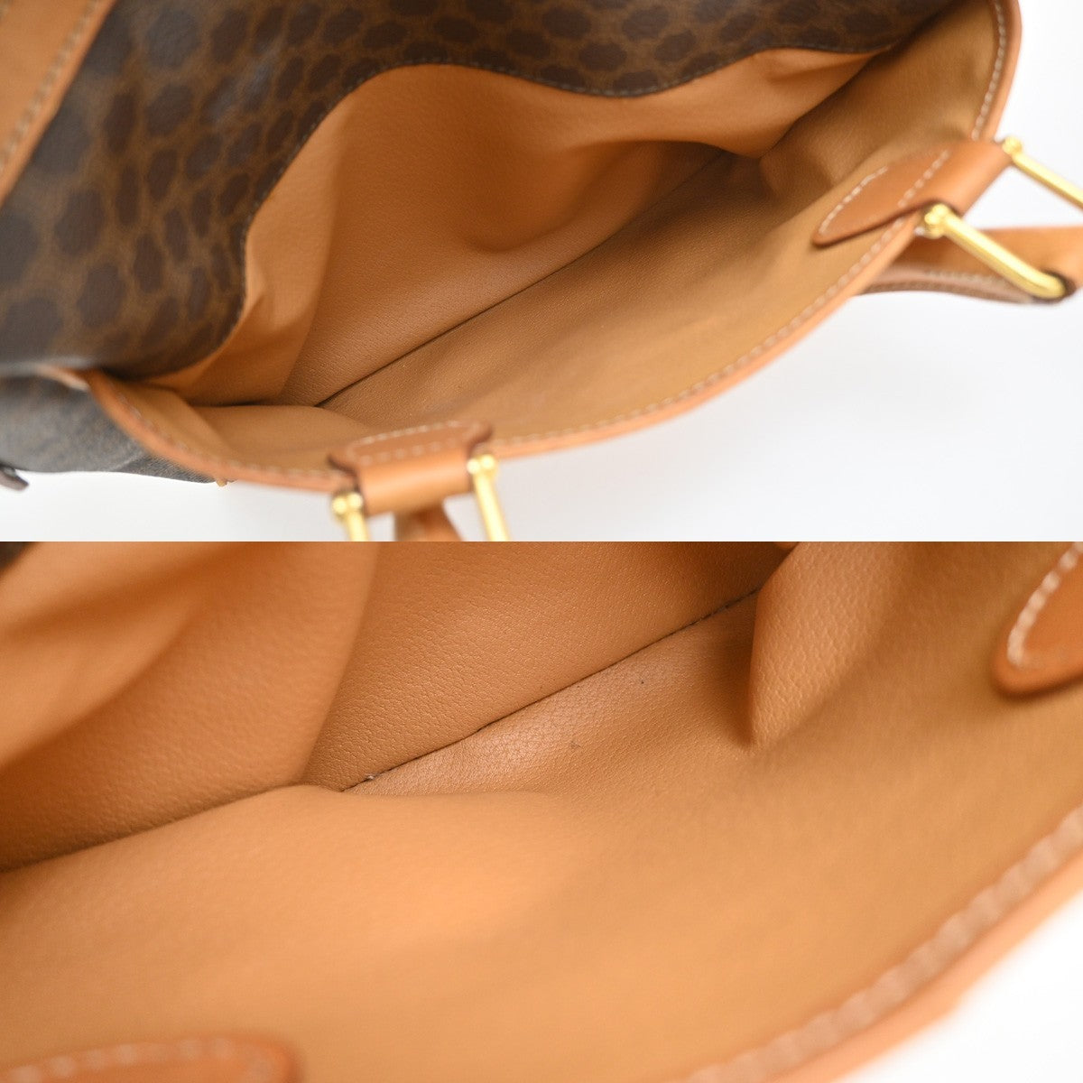 Celine Boston Triomphe XL Coated Canvas, Brown, Canvas, Handbag