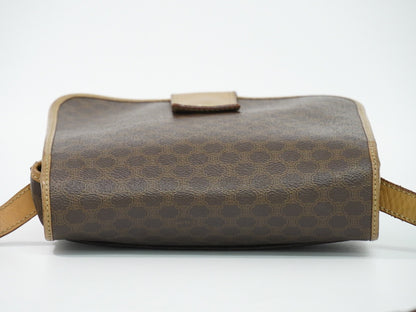 Celine Vintage Macadam Canvas and Leather, Brown, Canvas, Shoulder Bag