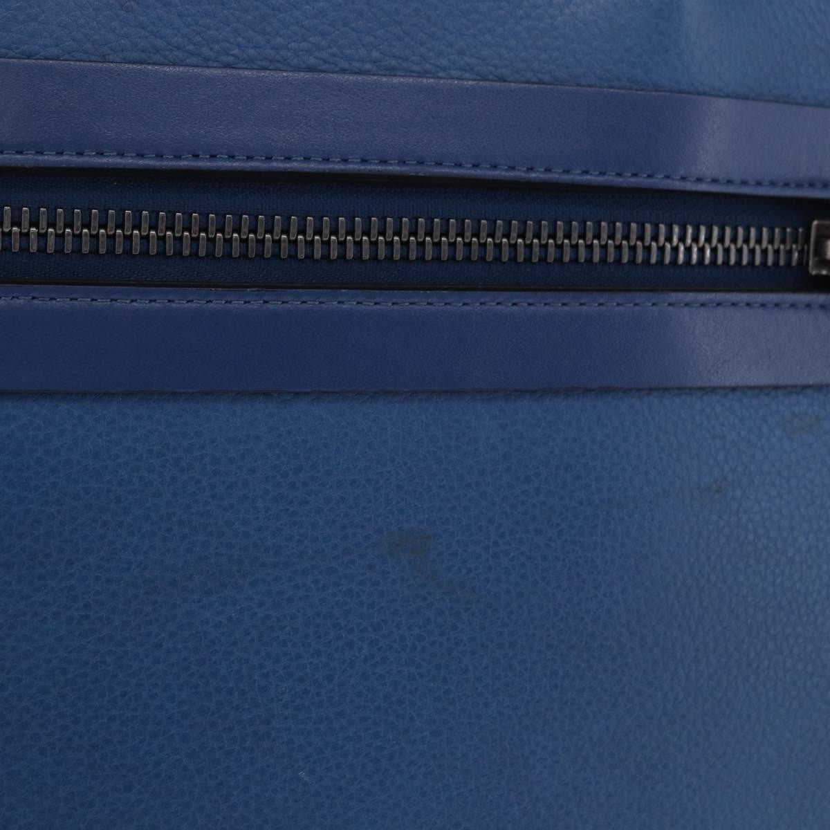 Christian Louboutin Trictrac Portfolio Leather and Spiked Leather, Blue, Leather, Handbag
