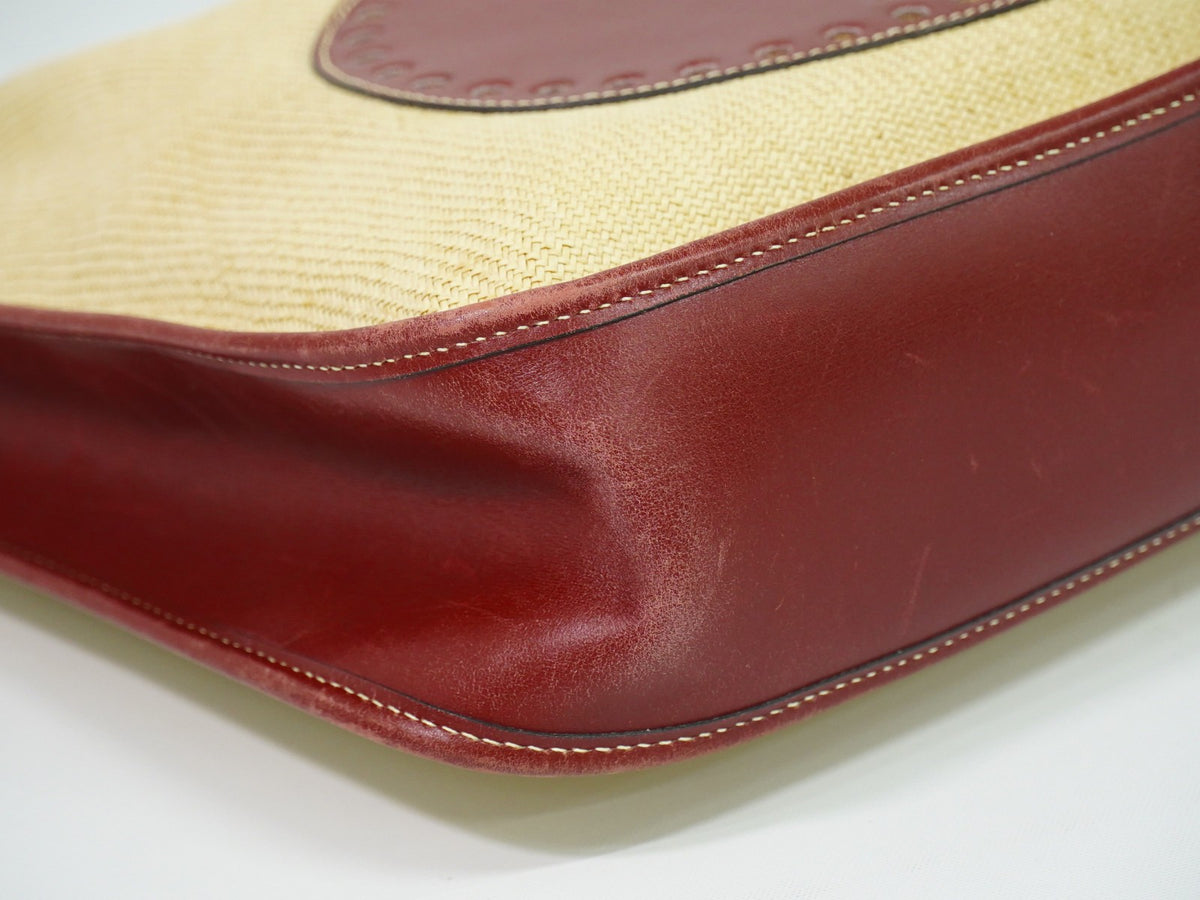 Hermes Evelyne Bag Gen I Panama, Beige, Leather, Handbag