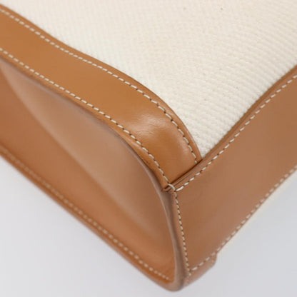 Celine Vertical Cabas Canvas with Leather, Beige, Canvas, Tote Bag