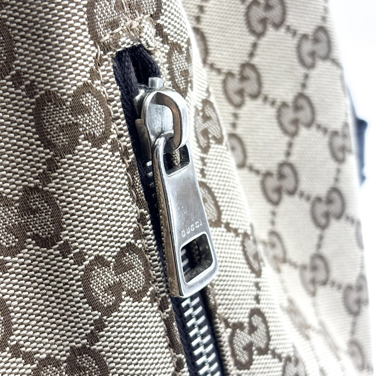 Gucci Drawstring GG Canvas, Black, Canvas, Backpack