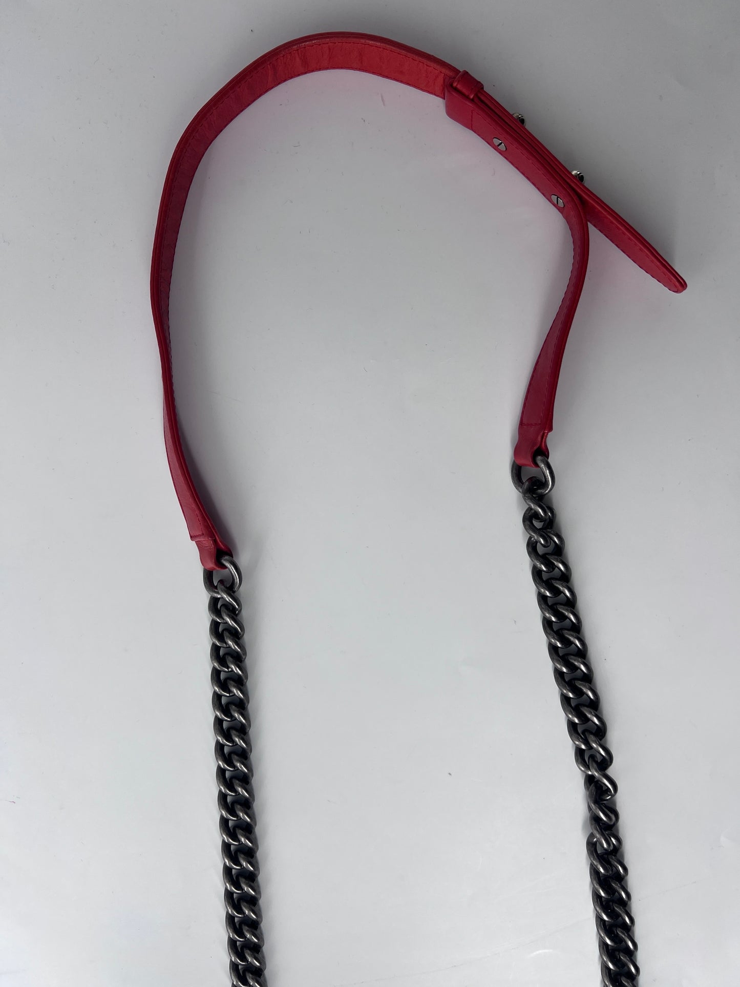 Chanel Boy Flap Bag Quilted Lambskin, RED, LEATHER, Shoulder bag