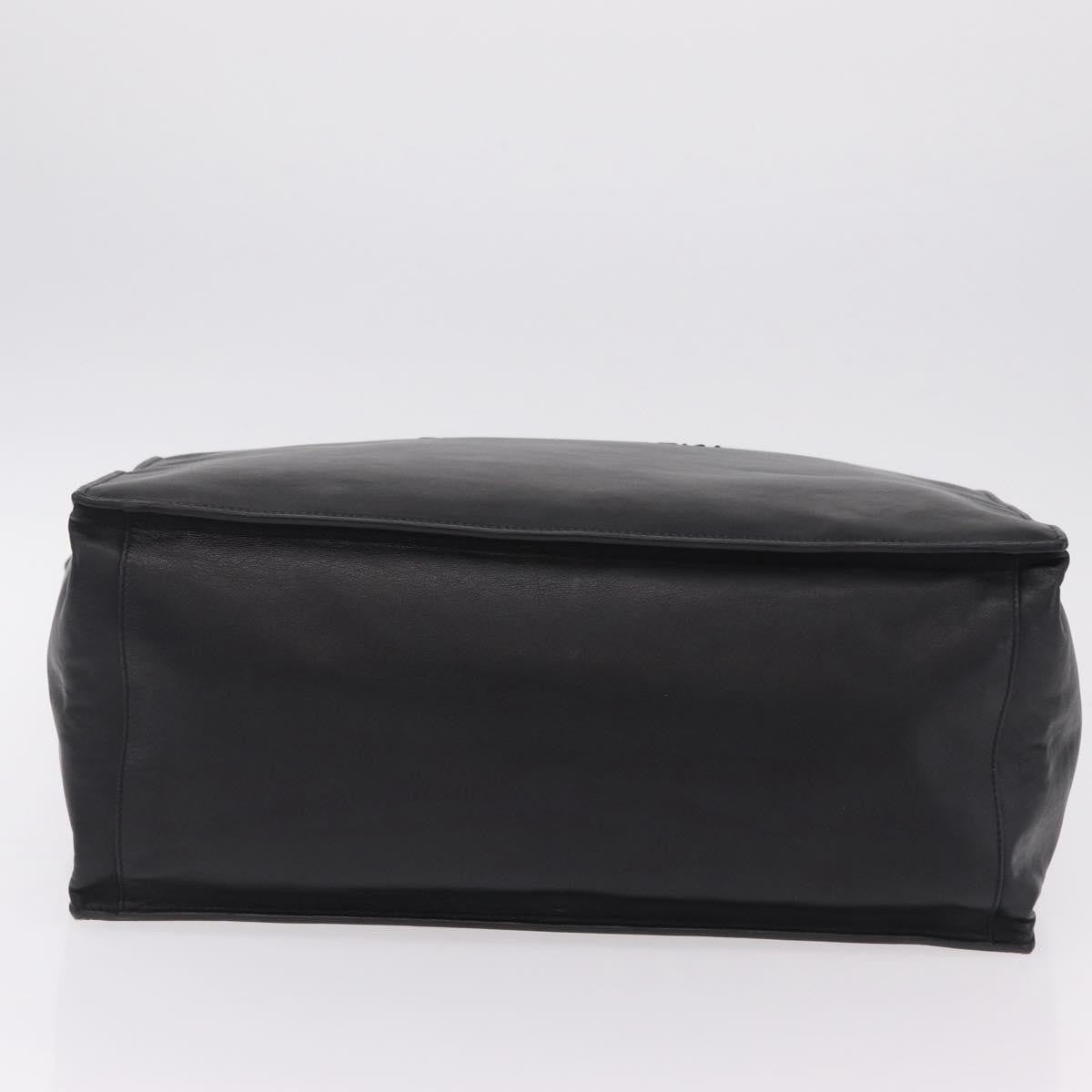 Saint Laurent Rive Gauche Shopper Embossed Leather, Black, Leather, Tote Bag