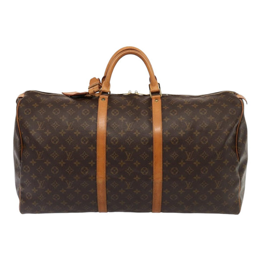 Louis Vuitton Keepall 60, Brown, Canvas, travel