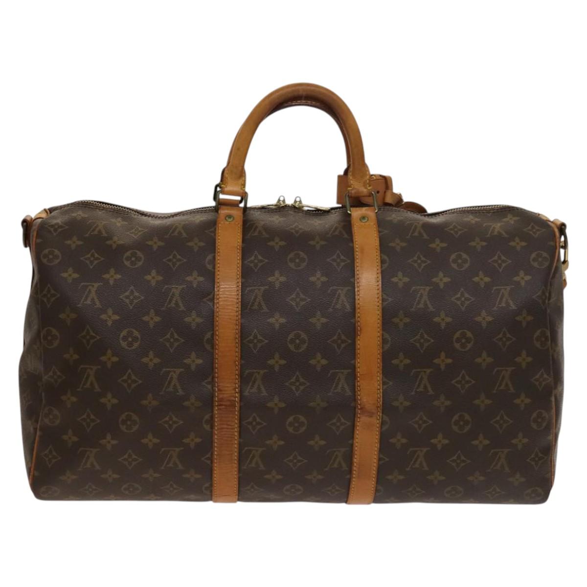 Louis Vuitton Keepall Bandouliere 50, Brown, Canvas, travel