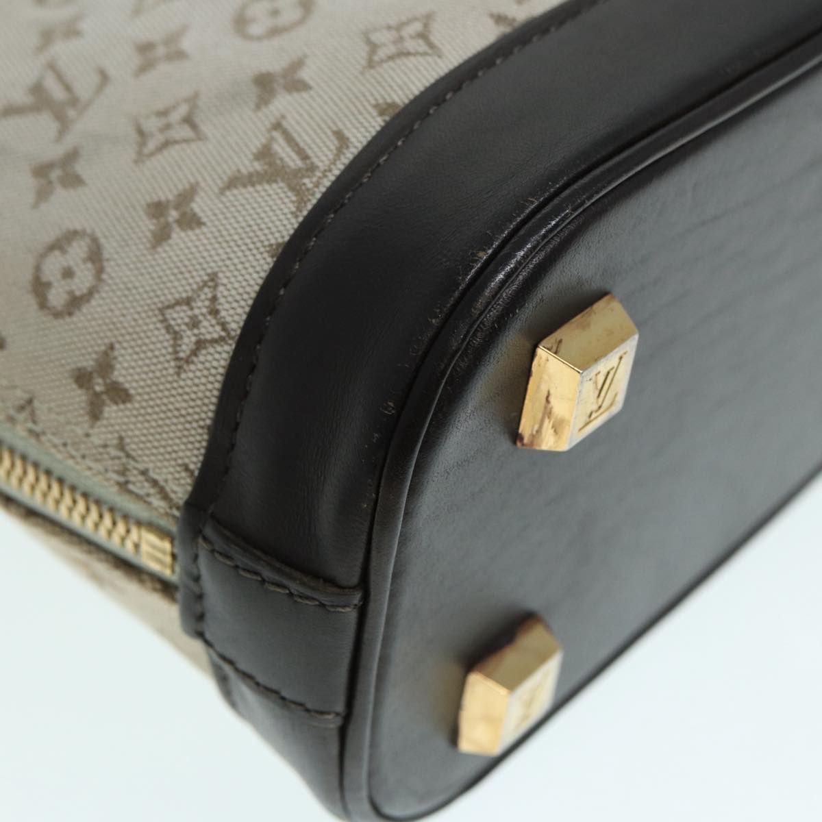 Louis Vuitton Alma long, Grey, Canvas, handbag