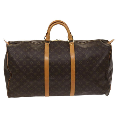 Louis Vuitton Keepall 60, Brown, Canvas, travel