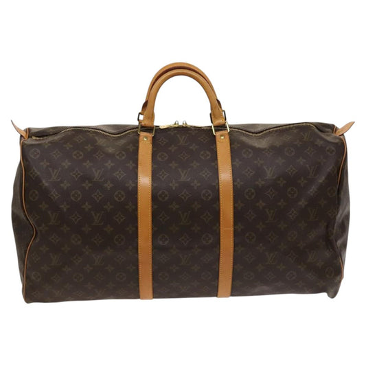 Louis Vuitton Keepall 60, Brown, Canvas, travel