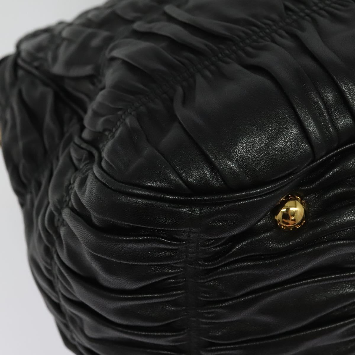 Prada Gaufre, Black, Leather, handbag