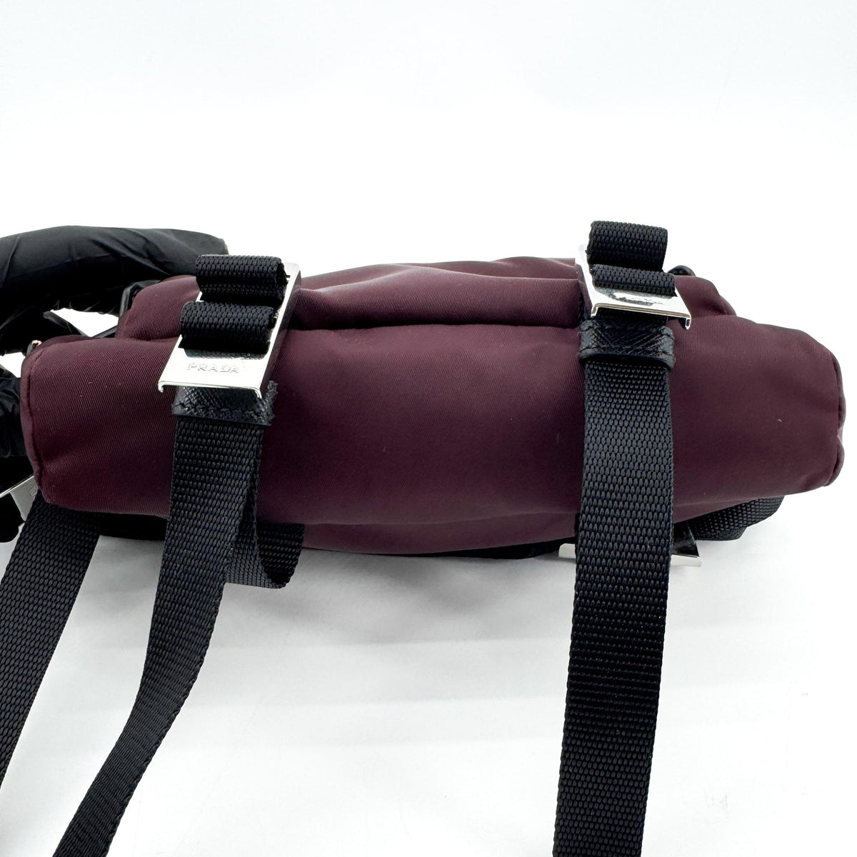 Prada Technical Zip Tessuto, Burgundy, Nylon, Crossbody Bag