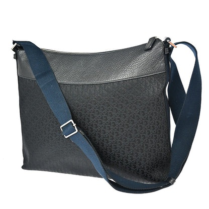 Christian Dior Vintage Street Chic Messenger Diorissimo Canvas and Leather, Black, Canvas, Shoulder Bag