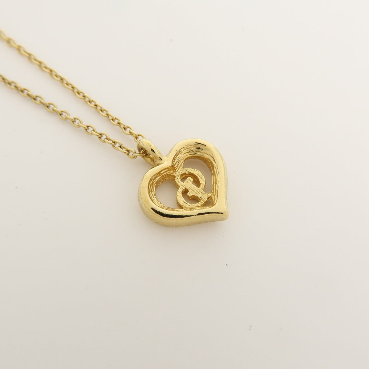 Christian Dior CD Heart Metal, Gold, Metal, Necklace
