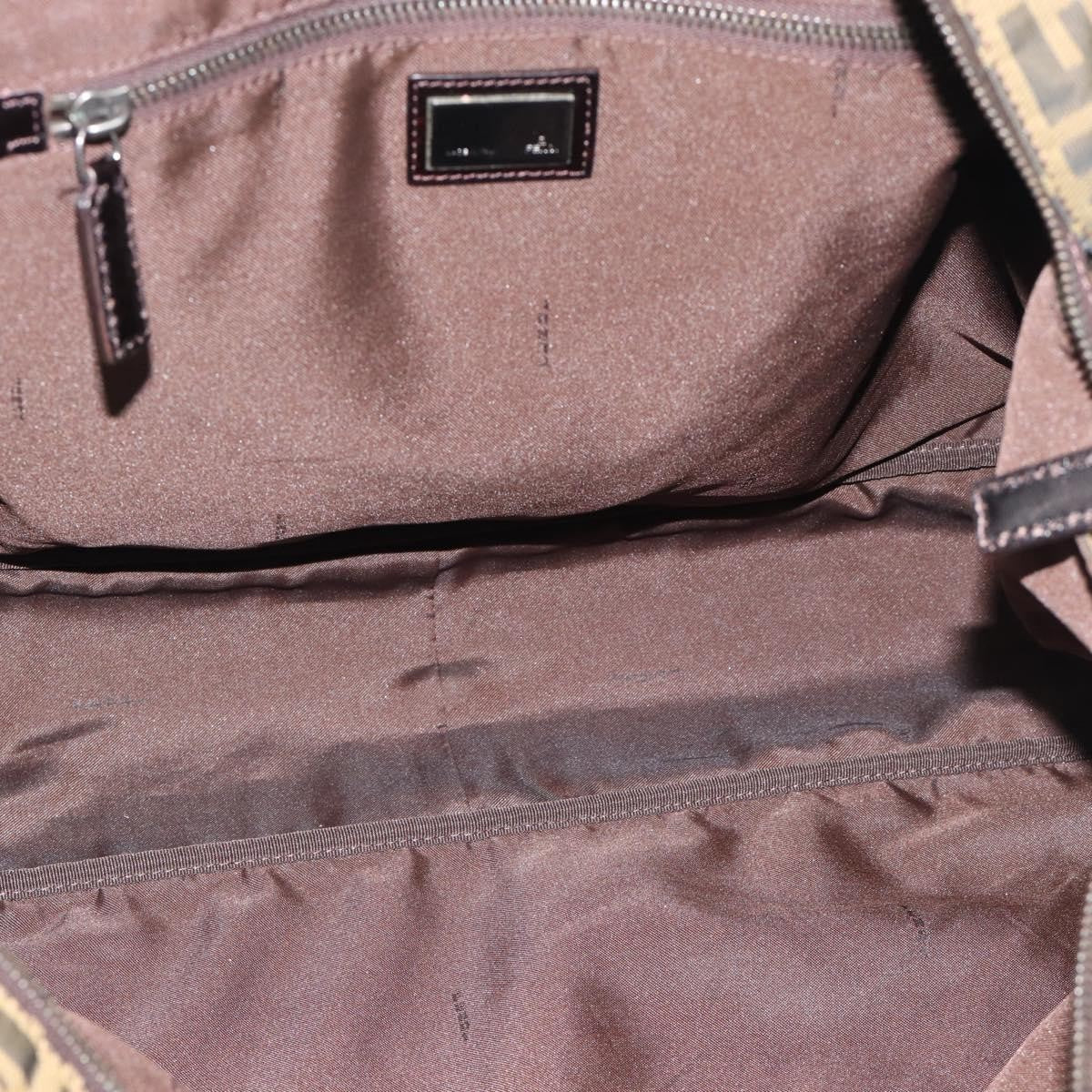 Fendi Vintage Zip Tote Zucca Canvas, Khaki, Canvas, Tote Bag