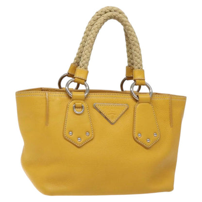 Prada, Yellow, Leather, handbag