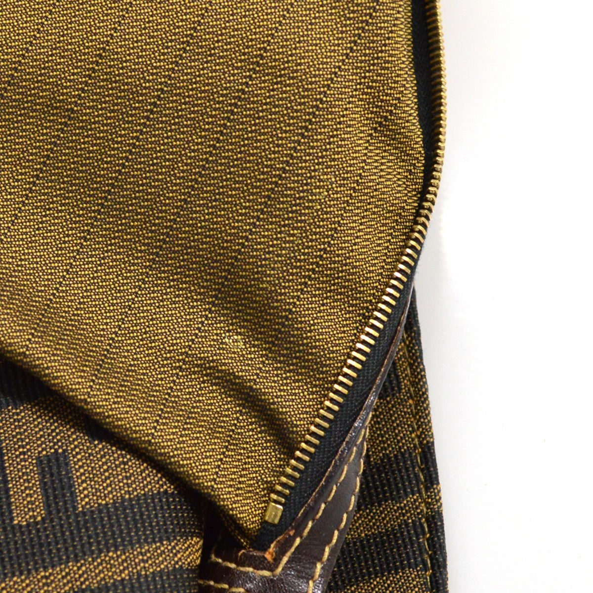 Fendi Zucca Tote Canvas, Brown, Canvas, Handbag