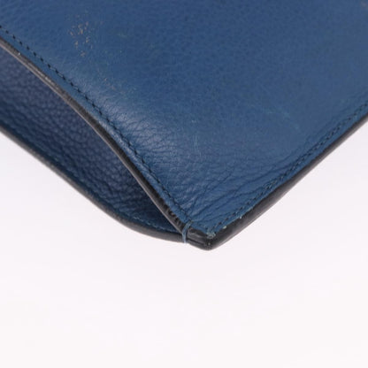 Christian Louboutin Trictrac Portfolio Leather and Spiked Leather, Blue, Leather, Handbag