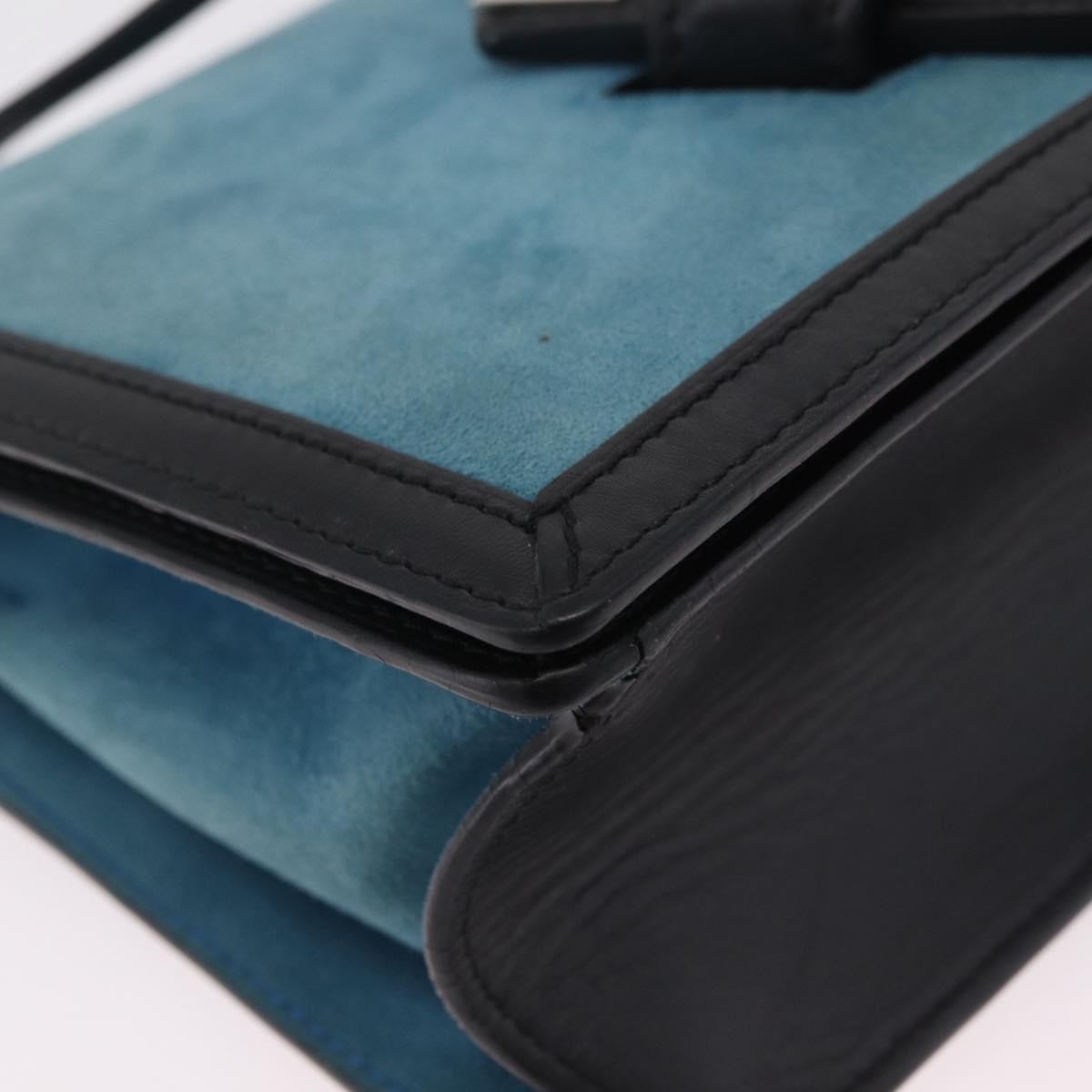 Loewe Barcelona Suede with Leather, Blue, Suede, Shoulder Bag