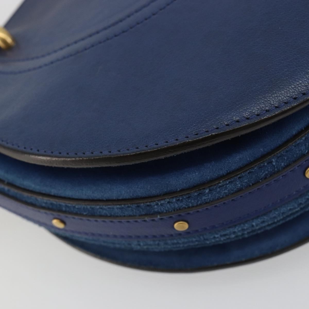 Chloe Pixie Leather and Suede, Blue, Leather, Crossbody Bag