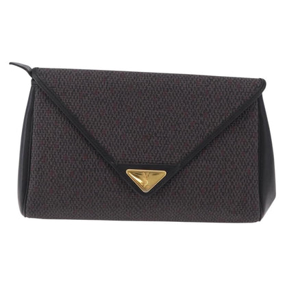 Saint Laurent Vintage Clutch Canvas, Gray, Canvas, Clutch