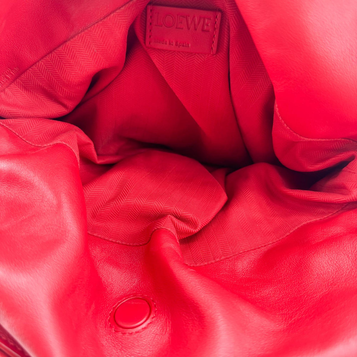 Loewe Monochrome Flamenco Convertible Clutch Leather, Red, Leather, Clutch