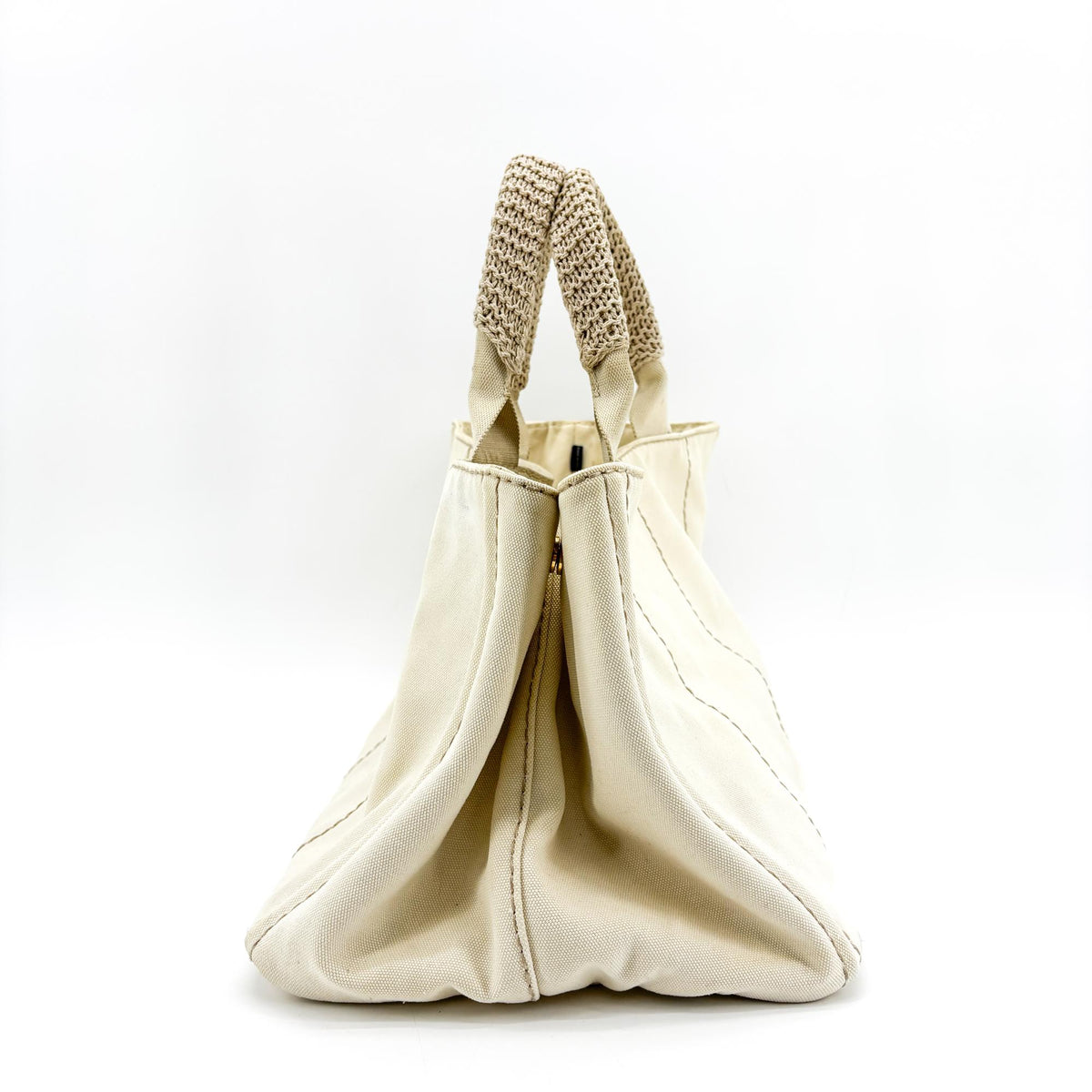 Prada Canapa Canvas, Beige, Canvas, Tote Bag