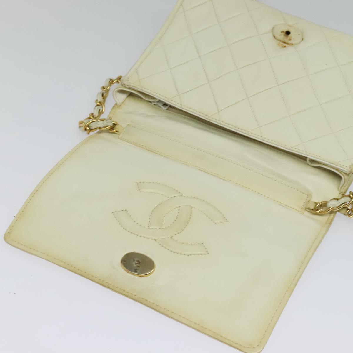 Chanel Camera, White, Leather, clutch