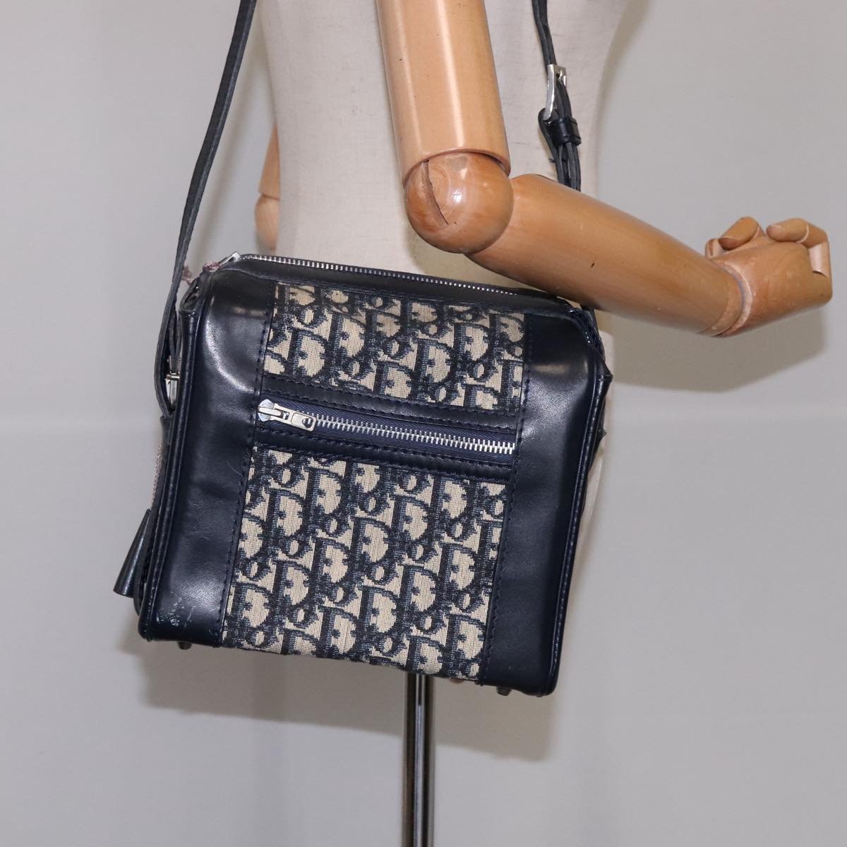 Dior Trotter, Navy, Canvas, shoulder