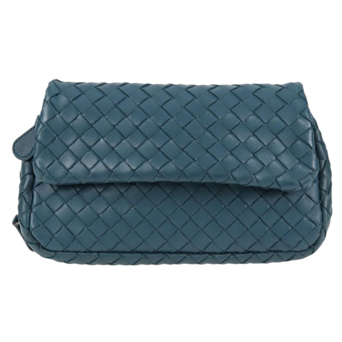 Bottega Veneta Olimpia, Blue, Leather, shoulder