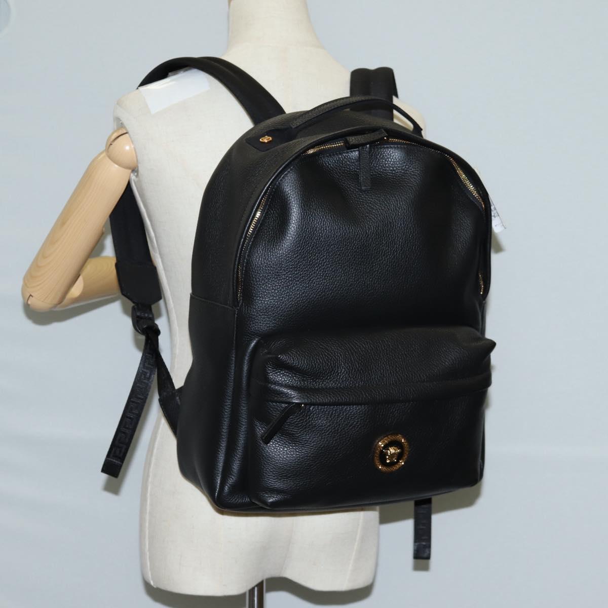 Versace Medusa, Black, Leather, backpack