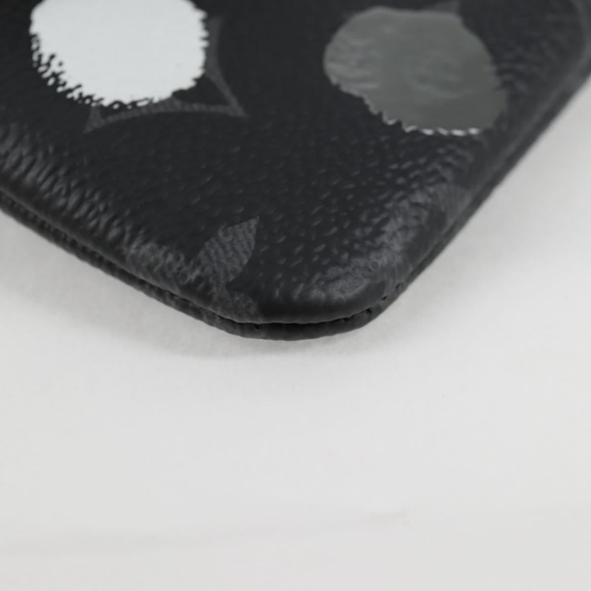 Louis Vuitton Pochette Clés, Black, Canvas, wallet