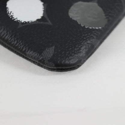 Louis Vuitton Pochette Clés, Black, Canvas, wallet