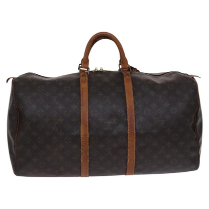 Louis Vuitton Keepall 55, Brown, Canvas, travel